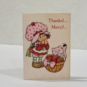 Rare‎ Merci 1980 Strawberry Shortcake Thank You Card Unused Carlton Canada D3